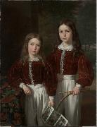 unknow artist Portrait of Two Children, Probably the Sons of M. Almeric Berthier, comte de LaSalle oil painting on canvas